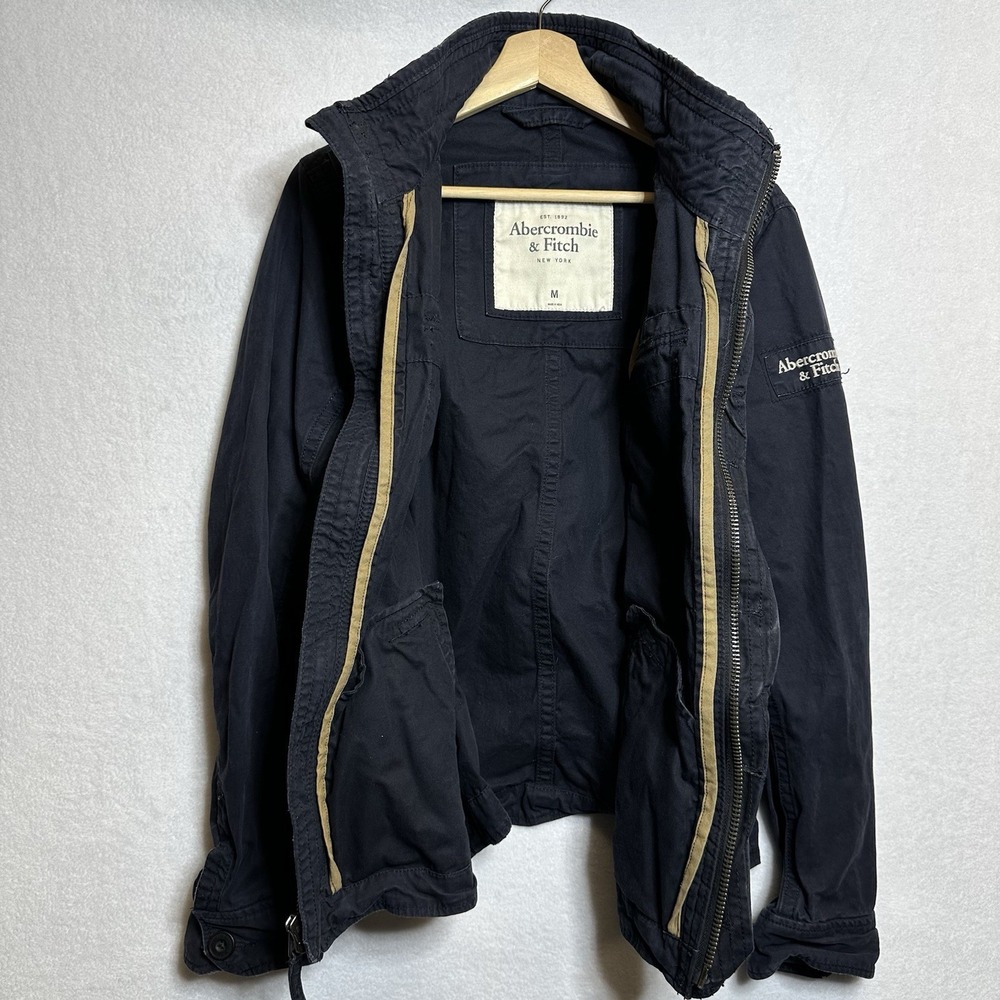 Abercrombie & Fitch Y2K Sentinel Jacket M Navy Blue Military Field Utility - Picture 3 of 14